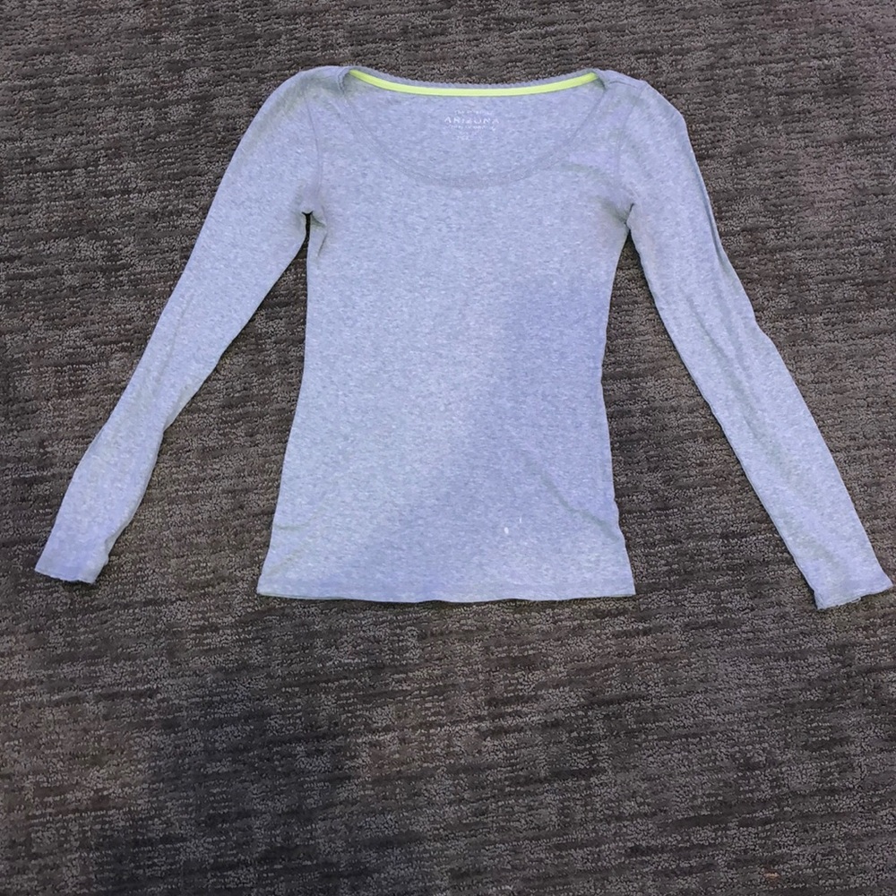 ARIZONA gray long sleeve scoop neck  shirt